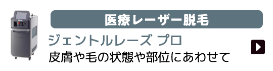医療レーザー脱毛 ジェントルレーズ プロ 皮膚や毛の状態や部位に合わせて